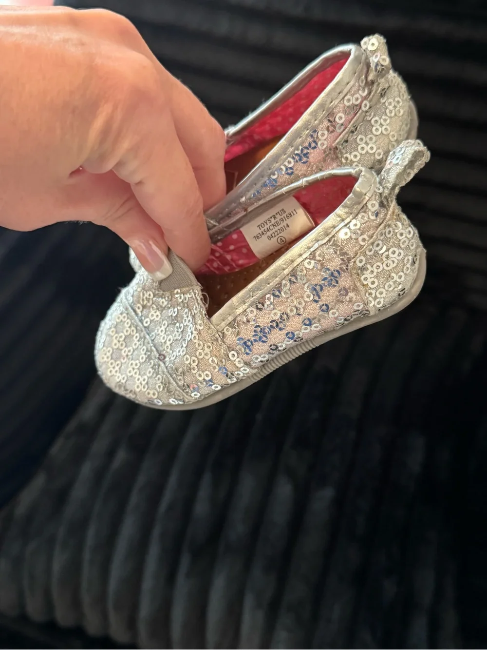 Baby Koala Kids Silver Sequin Slip-On Flats